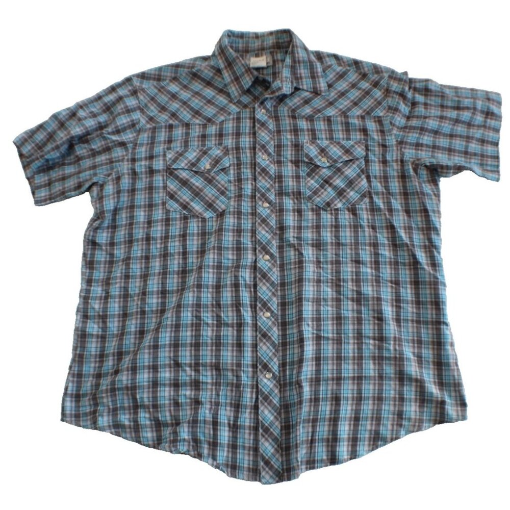 Vintage Wrangler Wrancher Shirts men's button down pearl snap shirt size XL
